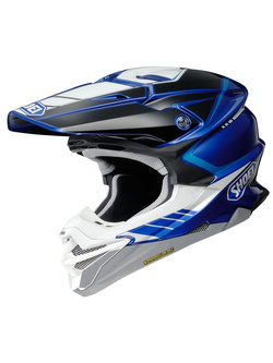 Kask enduro Shoei VFX-WR 06 Jammer TC-2 czarno-biało-niebieski + Gratisy