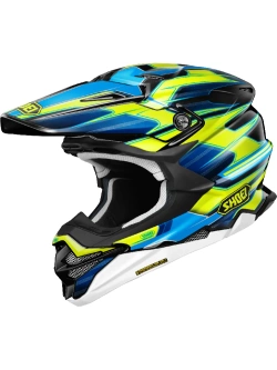 Kask enduro Shoei VFX-WR 06 Sparkle TC-3 niebiesko-żółto-czarny + Gratisy