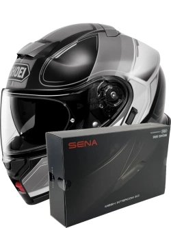Zestaw: kask szczękowy Shoei Neotec 3 Sharpen TC-5 czarno-szary + dedykowany interkom motocyklowy Sena SRL 3 + Gratisy