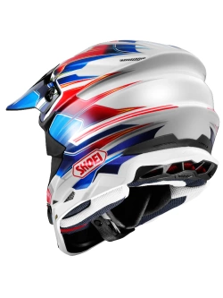 Kask enduro Shoei VFX-WR 06 Sparkle TC-10 biało-niebiesko-czerwony + Gratisy
