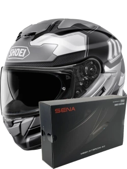 Zestaw: kask integralny Shoei GT-Air 3 Agility TC-5 czarno-biało-szary matowy + dedykowany interkom motocyklowy Sena SRL 3 + Gratisy