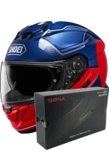 Zestaw: kask integralny Shoei GT-Air 3 Mike TC-2 niebiesko-czerwony + dedykowany interkom motocyklowy Sena SRL 3 + Gratisy