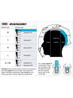Wkładka centralna Shoei XS13 typ Q do kasku Neotec 3