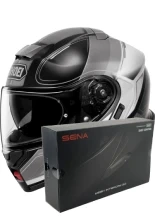Zestaw: kask szczękowy Shoei Neotec 3 Sharpen TC-5 czarno-szary + dedykowany interkom motocyklowy Sena SRL 3 + Gratisy