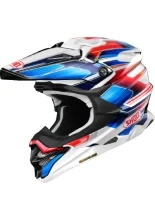 Kask enduro Shoei VFX-WR 06 Sparkle TC-10 biało-niebiesko-czerwony + Gratisy