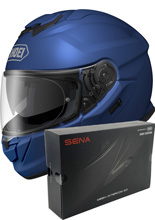 Zestaw: kask integralny Shoei GT-Air 3 niebieski matowy + dedykowany interkom motocyklowy Sena SRL 3