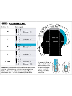 Wkładka centralna Shoei M13 typ Q do kasku Neotec 3, GT-Air 3