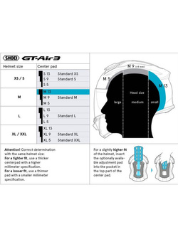 Wkładka centralna Shoei M13 typ Q do kasku Neotec 3, GT-Air 3