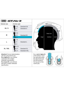 Wkładka centralna Shoei S13 typ Q do kasku Neotec 3, GT-Air 3