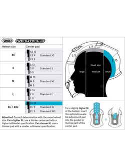 Wkładka centralna Shoei XL13 typ Q do kasku Neotec 3, GT-Air 3