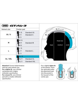 Wkładka centralna Shoei XL13 typ Q do kasku Neotec 3, GT-Air 3