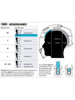 Wkładka centralna Shoei XS5 typ Q do kasku Neotec 3