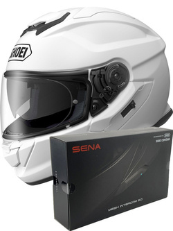 Zestaw: kask integralny Shoei GT-Air 3 biały połysk + dedykowany interkom motocyklowy Sena SRL 3